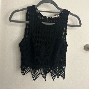 Mesh & crochet lace crop top from Lush